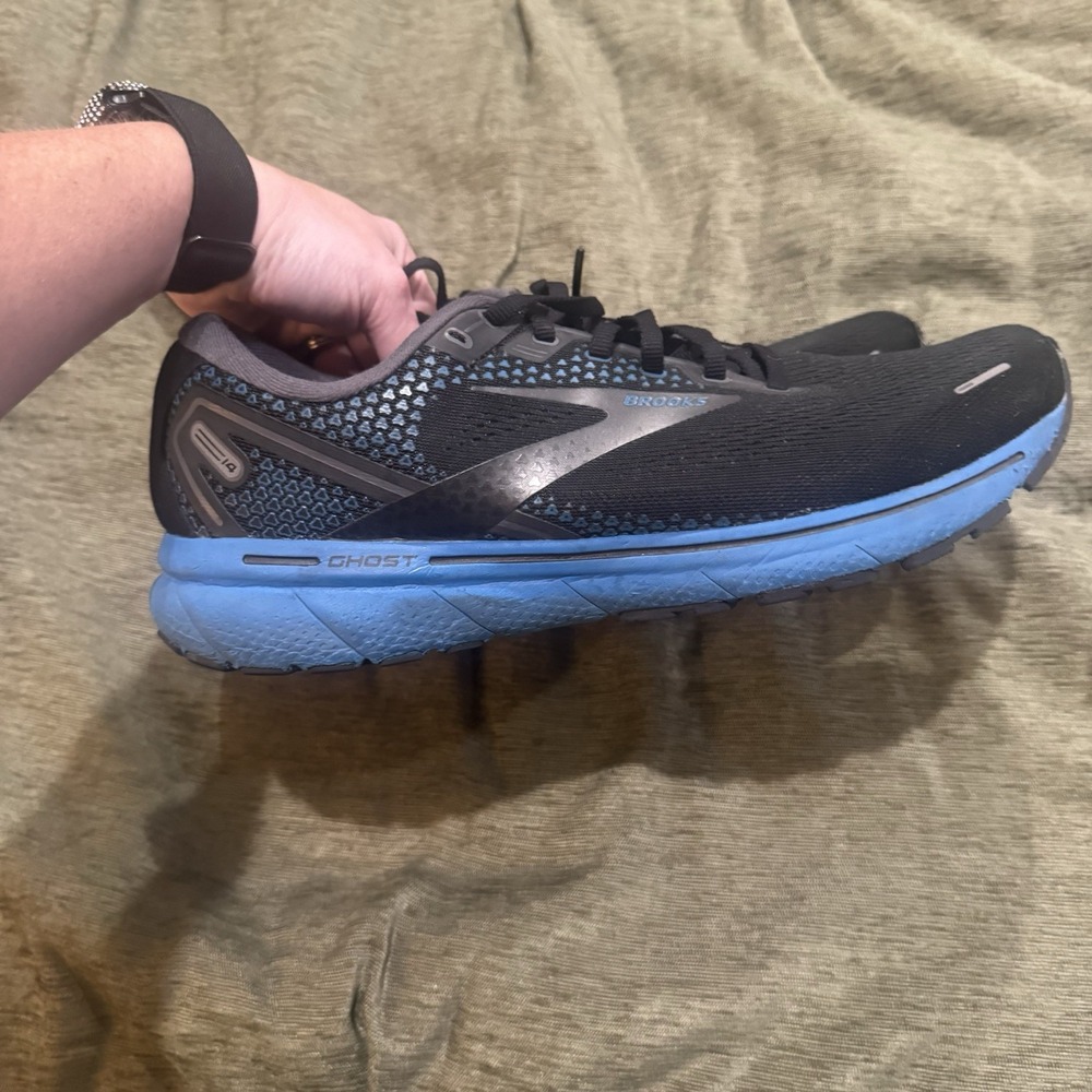 Brooks Running Shoes Mens 12.5 D Ghost 14 Black Blue 1103691D056 - Picture 5 of 8